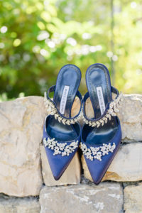 Manolo Blahnik wedding shoes in blue